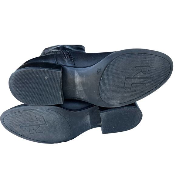 Ralph Lauren Tall Black Leather Boots - Size 7.5 - Picture 8 of 10